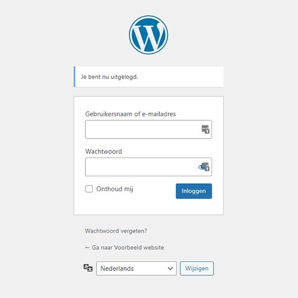 inloggen op wordpress website